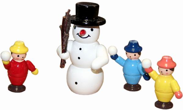 Schneemann mit Kindern - 5,5 cm