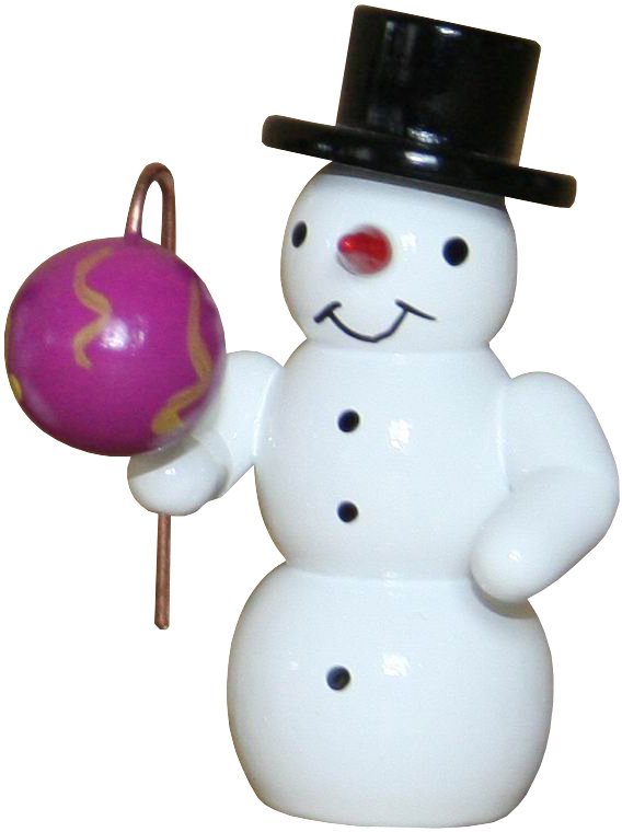 Schneemann, Lampion lila - 5,5 cm