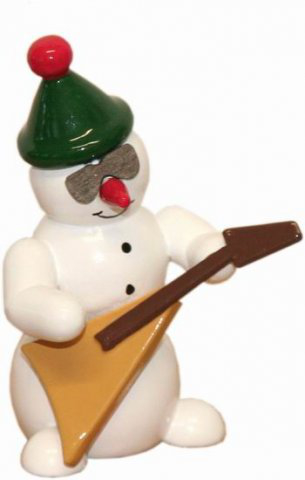 Snowman, E-Gitarre - 6 cm - Erzgebirgische Holzkunst Gahlenz