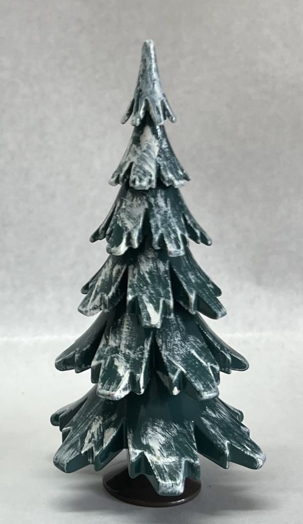 Baum grün-weiß lackiert, 15,5cm