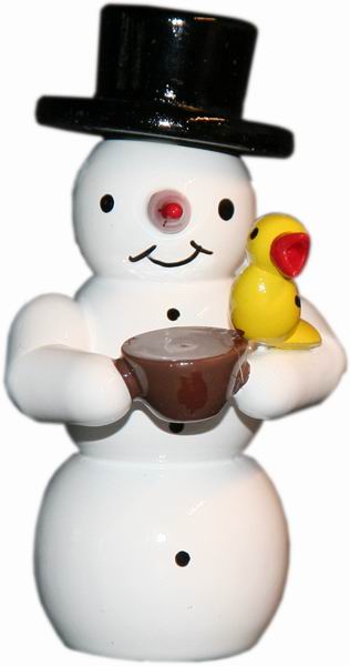 Schneemann, Vogel und Napf - 5,5 cm