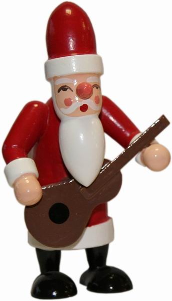 Weihnachtsmann, Gitarre - 7,5 cm