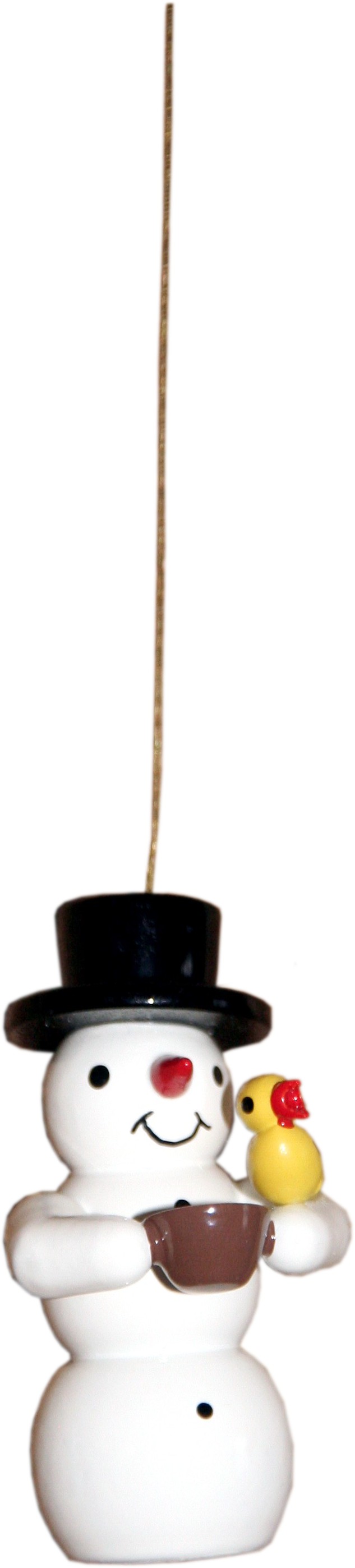 Schneemann, Vogel & Napf  zum Hängen- 5,5 cm