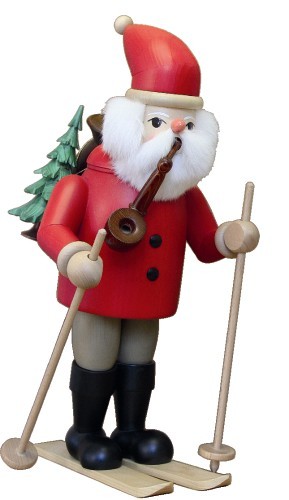 RM Weihnachtsmann mit Ski rot - 52 cm