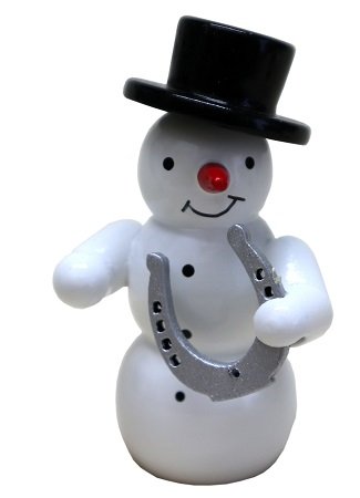 Schneemann, Hufeisen - 5,5 cm - Erzgebirgische Holzkunst Gahlenz
