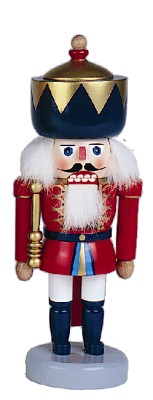 Nussknacker König, Blaukrone - 27,5 cm - Erzgebirgische Holzkunst Gahlenz