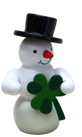 Schneemann, Kleeblatt - 5,5 cm - Erzgebirgische Holzkunst Gahlenz