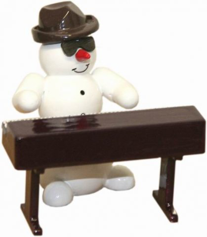 Snowman, Keyboard - 5 cm - Erzgebirgische Holzkunst Gahlenz