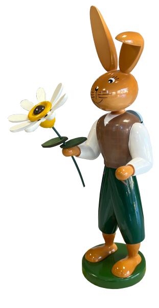 Hase mit Margerite 25cm