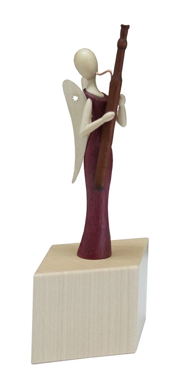 Engel, mit Fagott stehend aus Amaranth - 12,5cm