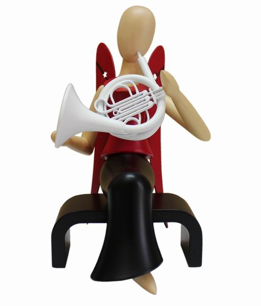 Engel, mit Horn sitzend - 15,5 cm