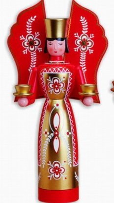 LT Engel, rot - 36 cm - Erzgebirgische Holzkunst Gahlenz