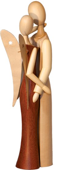Engel, Liebespaar - 24,5 cm - Erzgebirgische Holzkunst Gahlenz