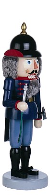 Nussknacker Feuerwehrmann blau - 49 cm - Erzgebirgische Holzkunst Gahlenz