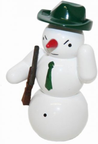 Snowman, Förster - 5 cm - Erzgebirgische Holzkunst Gahlenz