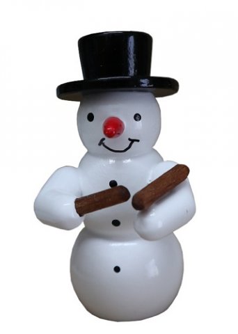 Schneemann, Klanghölzer - 5,5 cm - Erzgebirgische Holzkunst Gahlenz