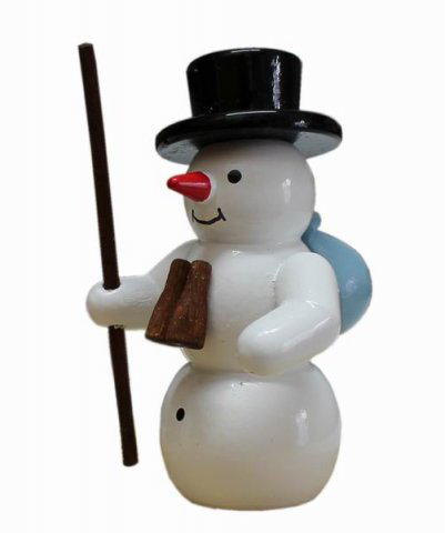 Schneemann, Wanderer 2014 - 5,5 cm - Erzgebirgische Holzkunst Gahlenz