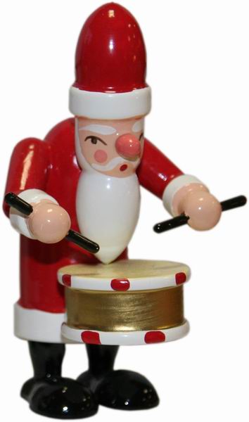 Weihnachtsmann, Trommel - 7,5 cm