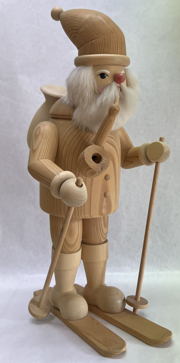 RM Weihnachtsmann mit Ski natur - 52 cm