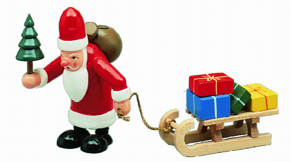 Weihnachtsmann, Schlitten - 7,5 cm